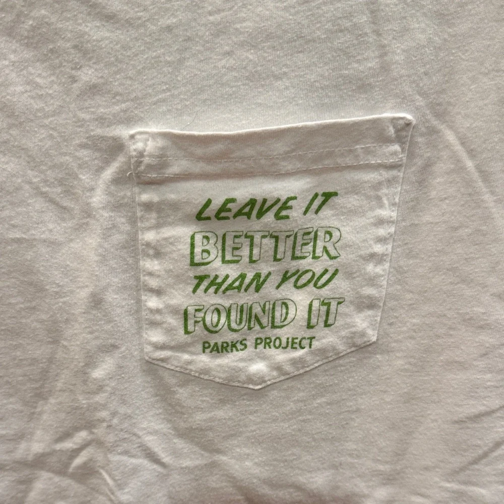 Parks Project White Tee with Green Pocket Design - Picture 2 of 4